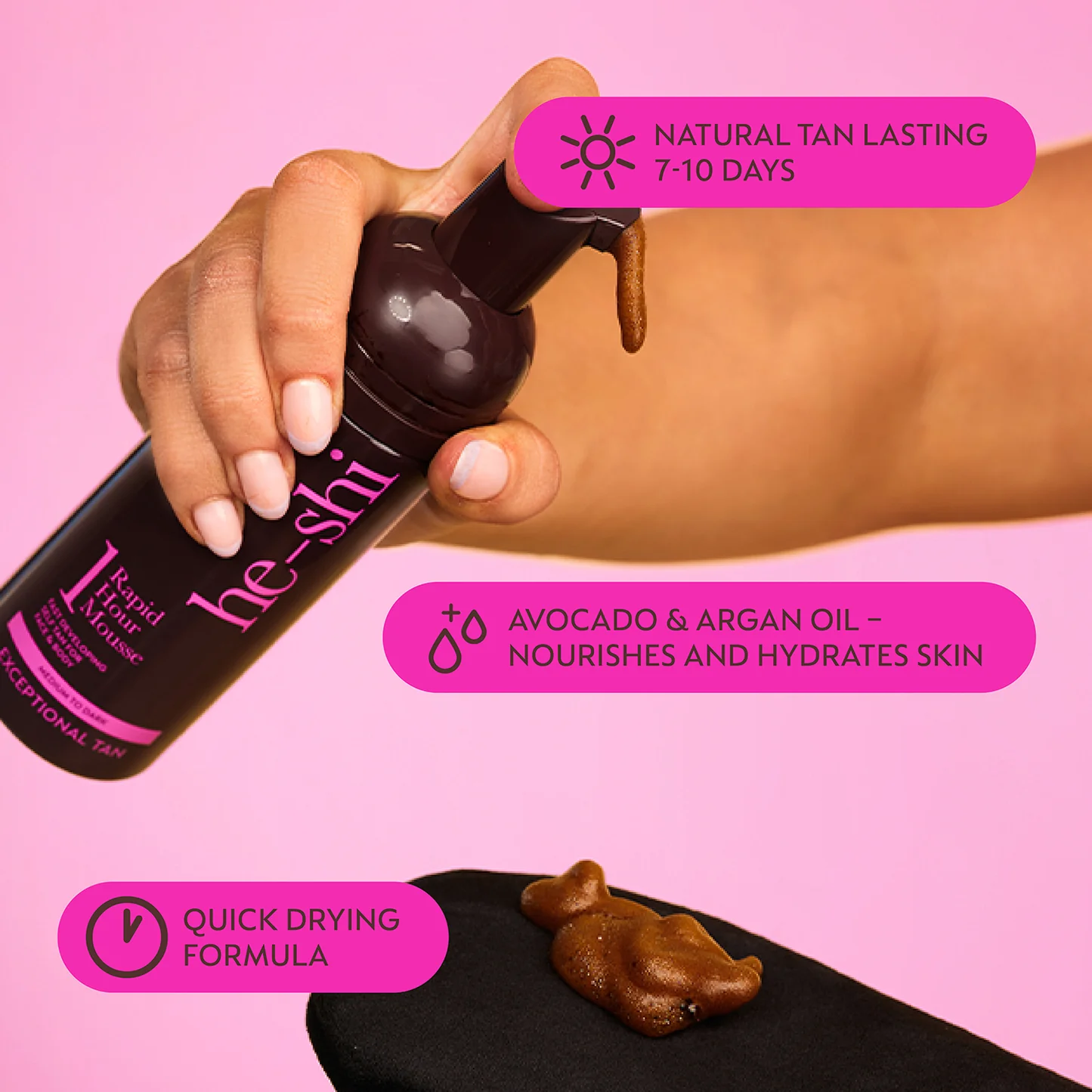 He-Shi Rapid 1 Hour Liquid Tan 150ml - Image 2